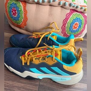 Adidas Barricade 13 Tennis or pickleball Shoes - Navy/Aqua/Gold - Size men’s 8.5